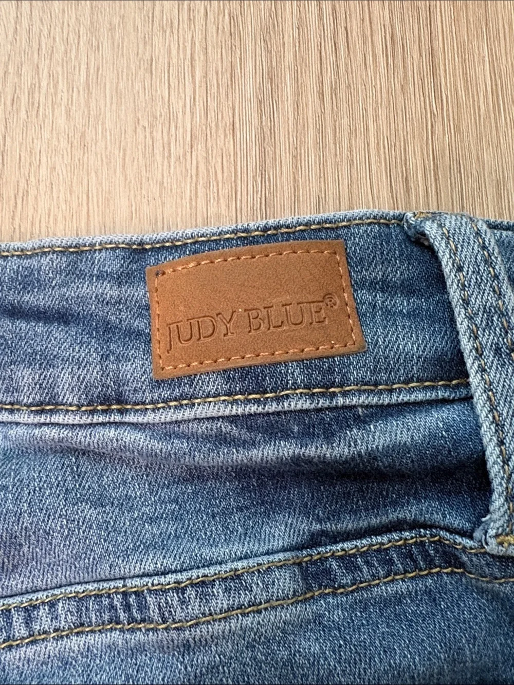 Judy Blue High Waist Cuffed Distressed Boyfriend Jeans Size 16W blue denim comfy